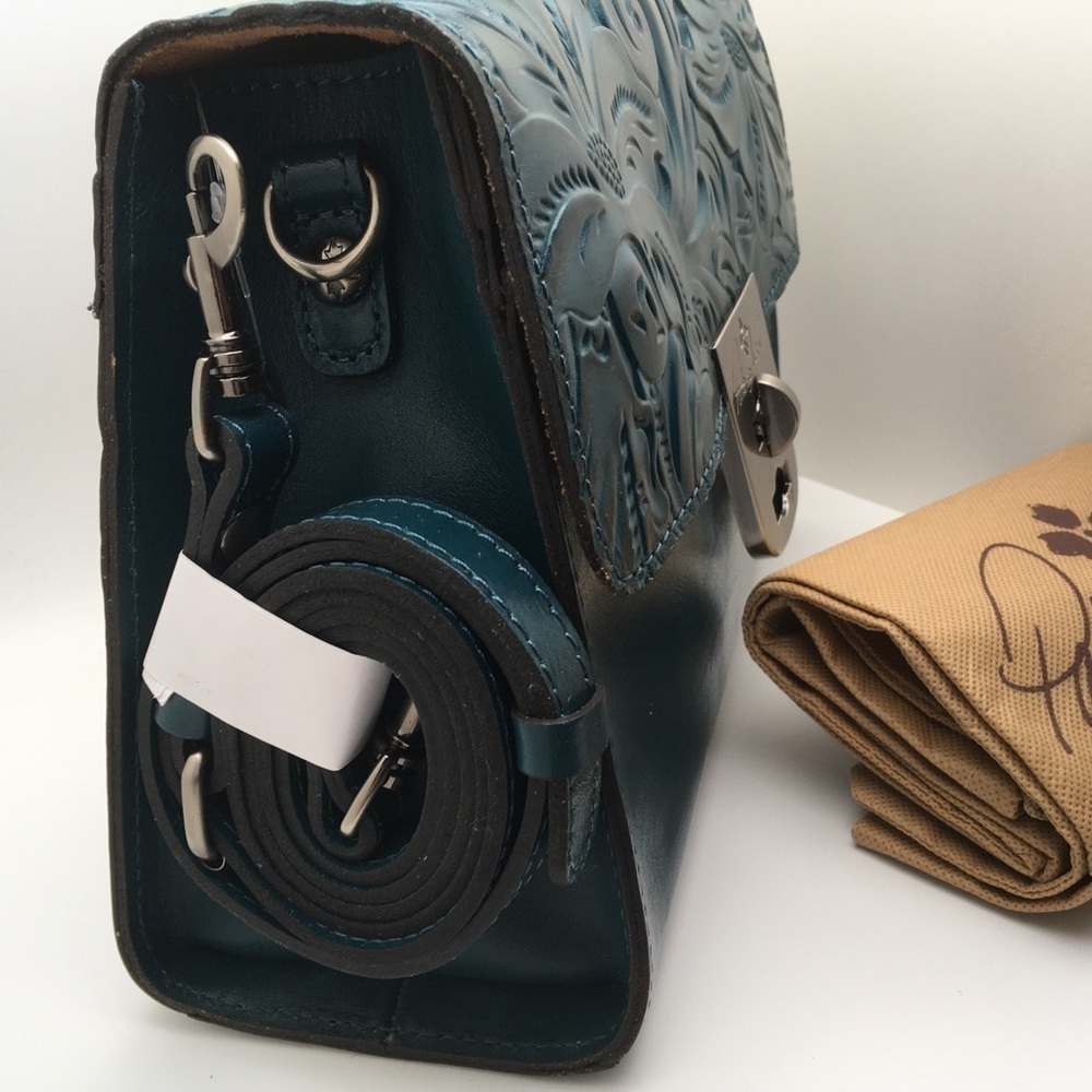 Patricia Nash Chauny Tooled Leather Satchel Crossbody - Picture 5 of 14